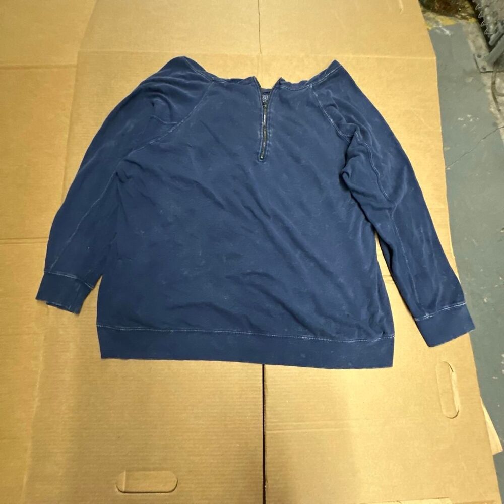 Torrid Mineral Wash Sweatshirt Exposed Back Zip Blue Pullover 2X 2